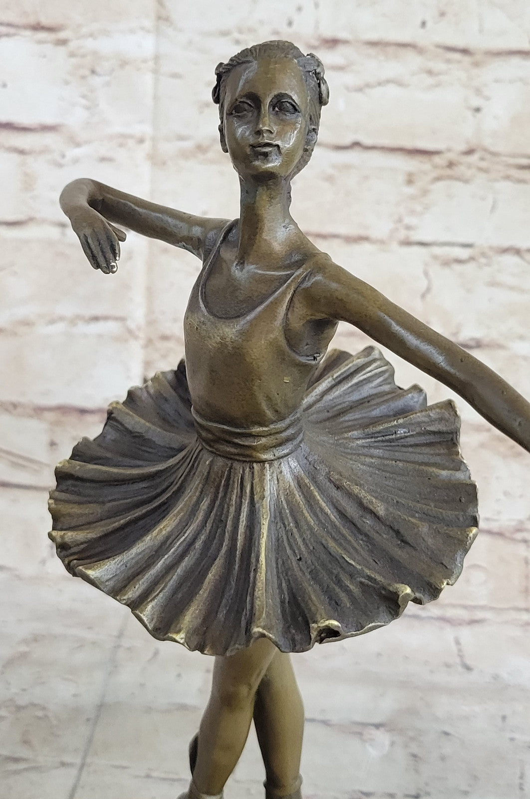 11" Tall Classical Dancer Ballerina Signed Bronze Sculpture Figure Art Nouveau