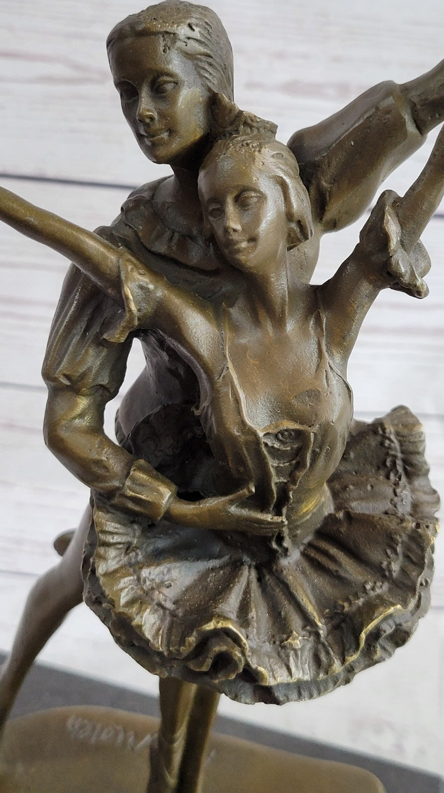 Handcrafted bronze sculpture SALE Ballerina Dancer Poised Vitaleh Signed