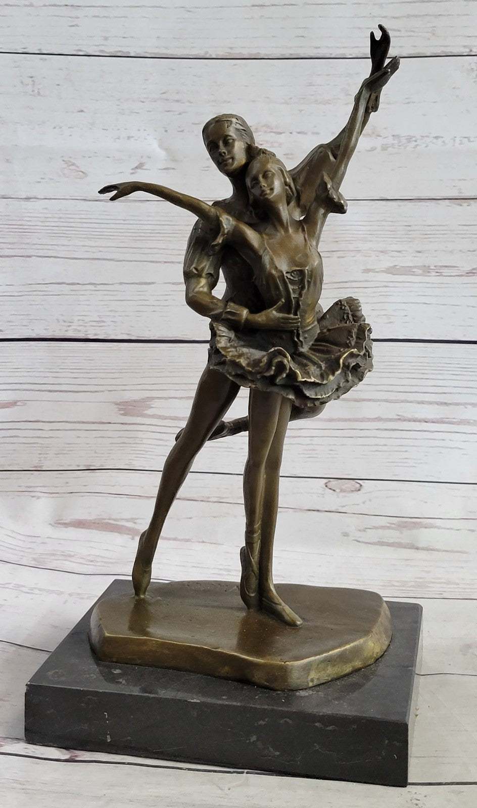 Handcrafted bronze sculpture SALE Ballerina Dancer Poised Vitaleh Signed