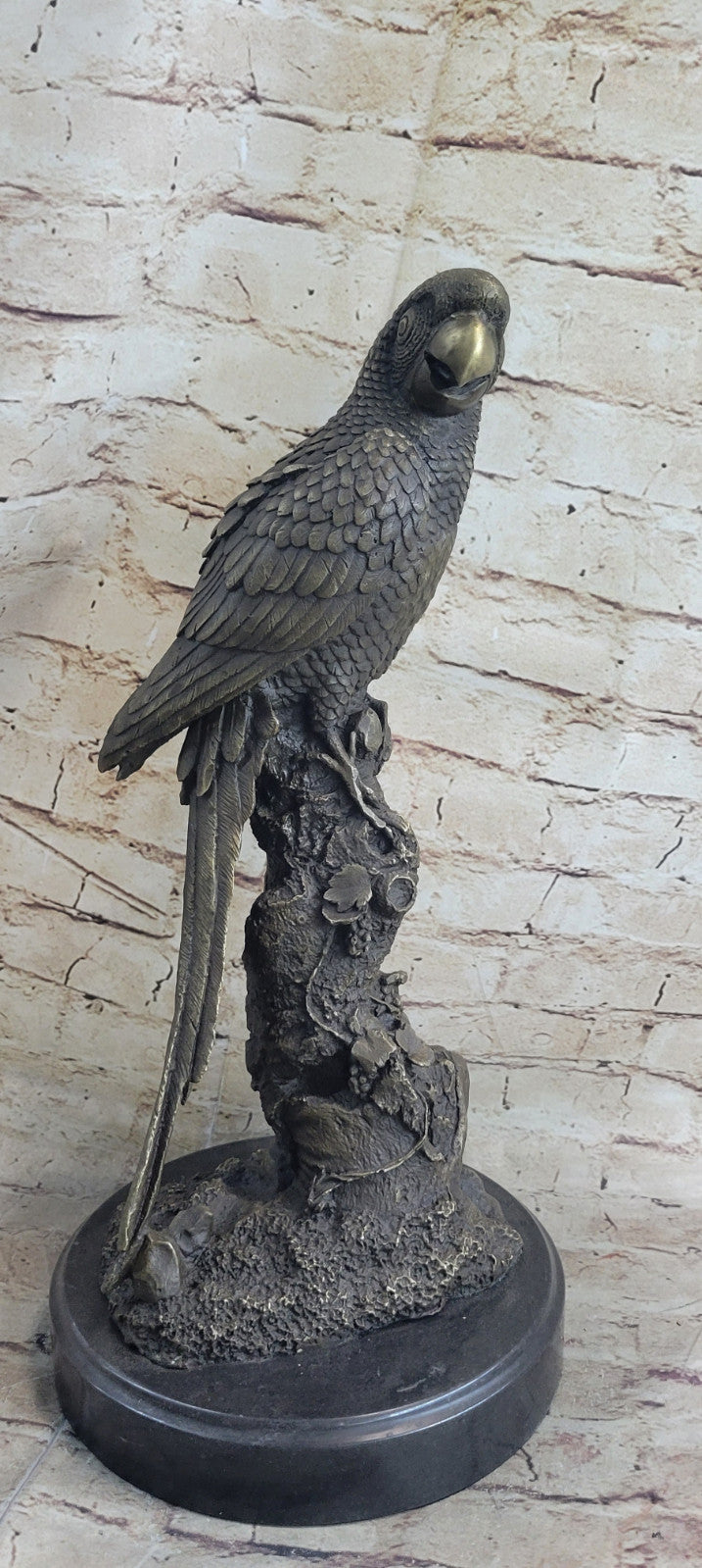 Original Milo Hot Cast Decor Brazilian Parrot Bronze Sculpture Bird Figurine Art