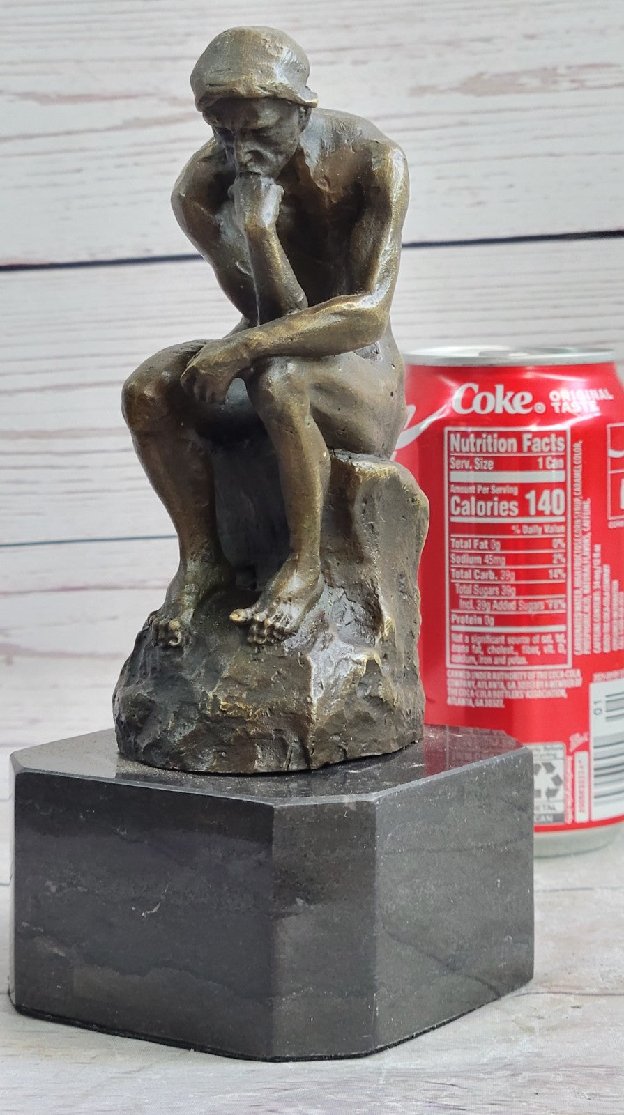 Collectible Figurine Bronze Decor Massive Extra Large Rodin Thinker Famous Work
