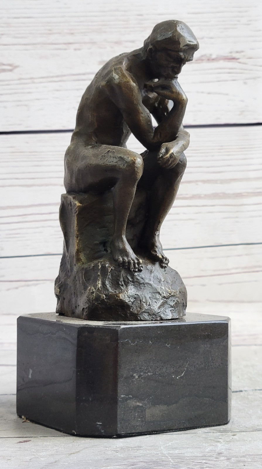 Collectible Figurine Bronze Decor Massive Extra Large Rodin Thinker Famous Work