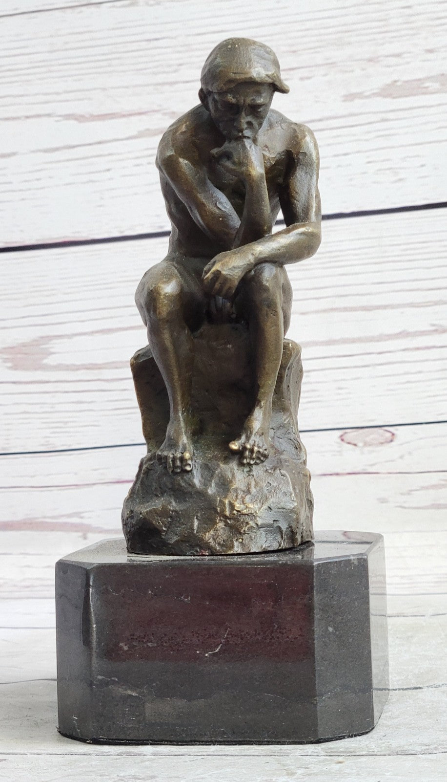 Collectible Figurine Bronze Decor Massive Extra Large Rodin Thinker Famous Work