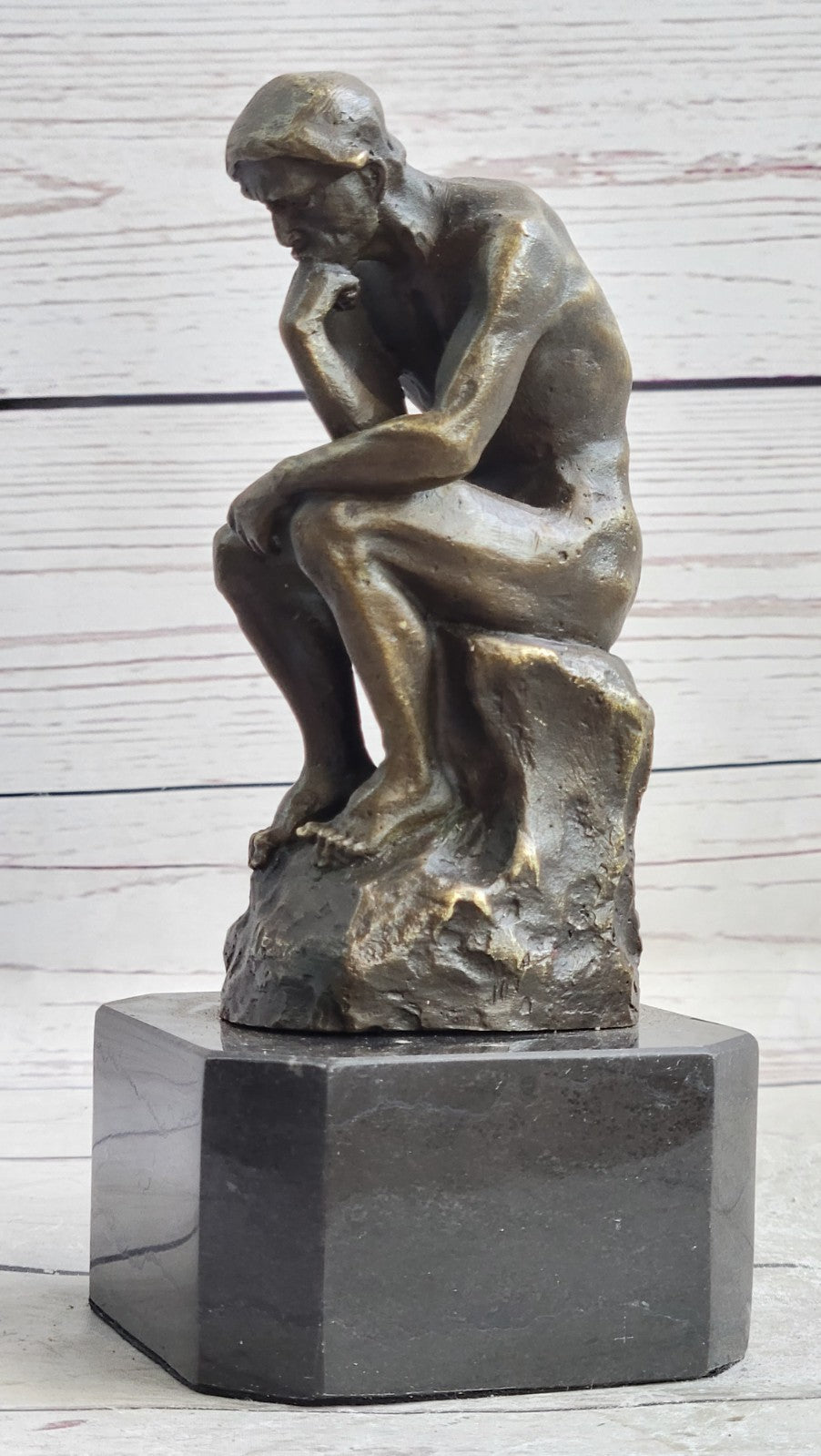 Collectible Figurine Bronze Decor Massive Extra Large Rodin Thinker Famous Work