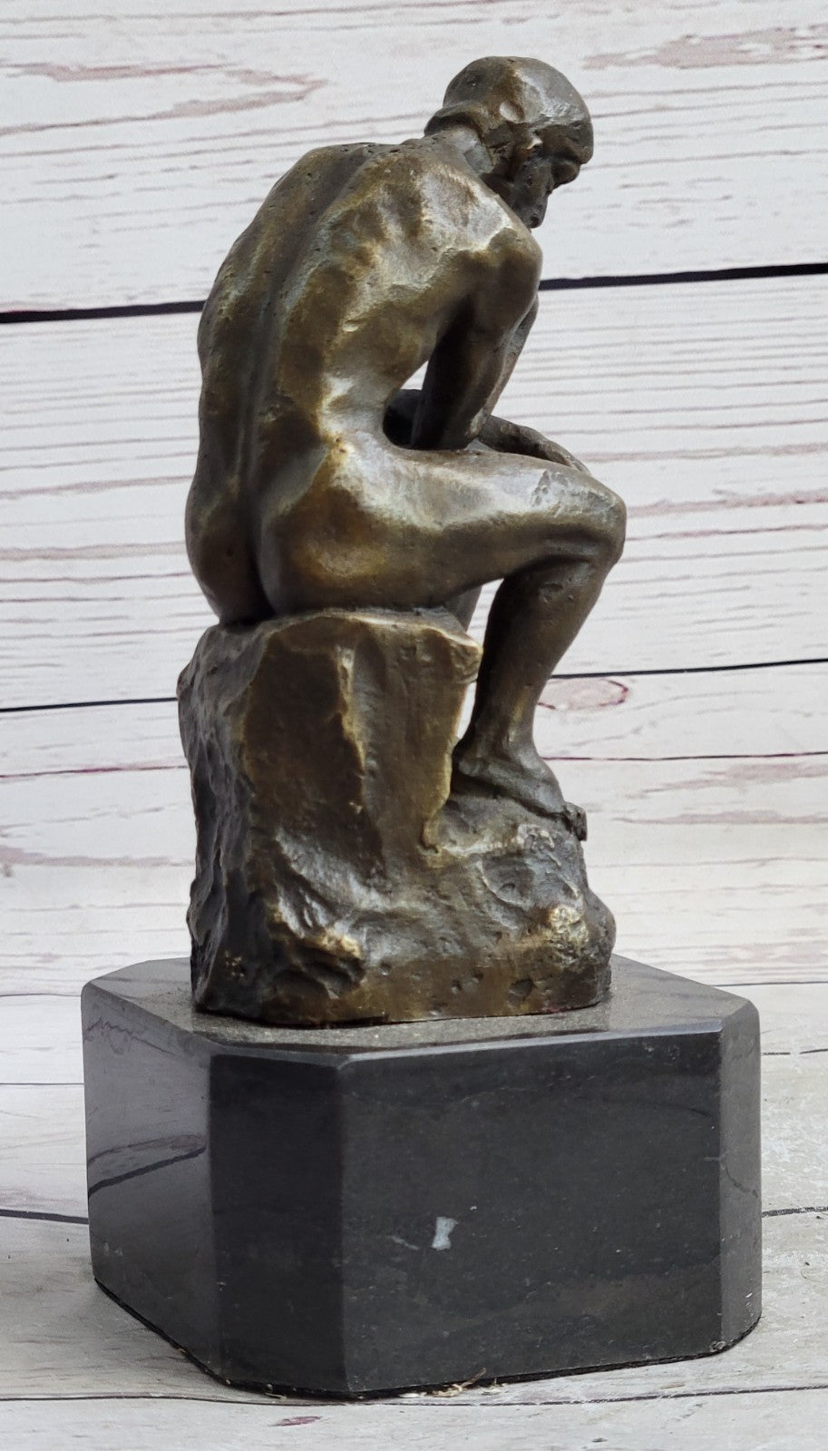 Collectible Figurine Bronze Decor Massive Extra Large Rodin Thinker Famous Work