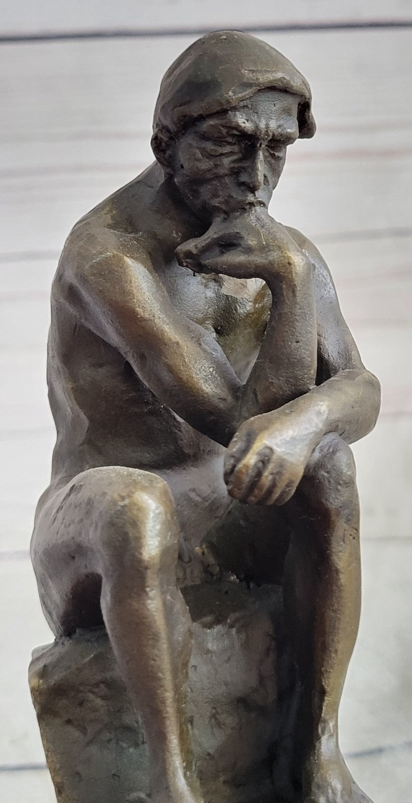 Collectible Figurine Bronze Decor Massive Extra Large Rodin Thinker Famous Work