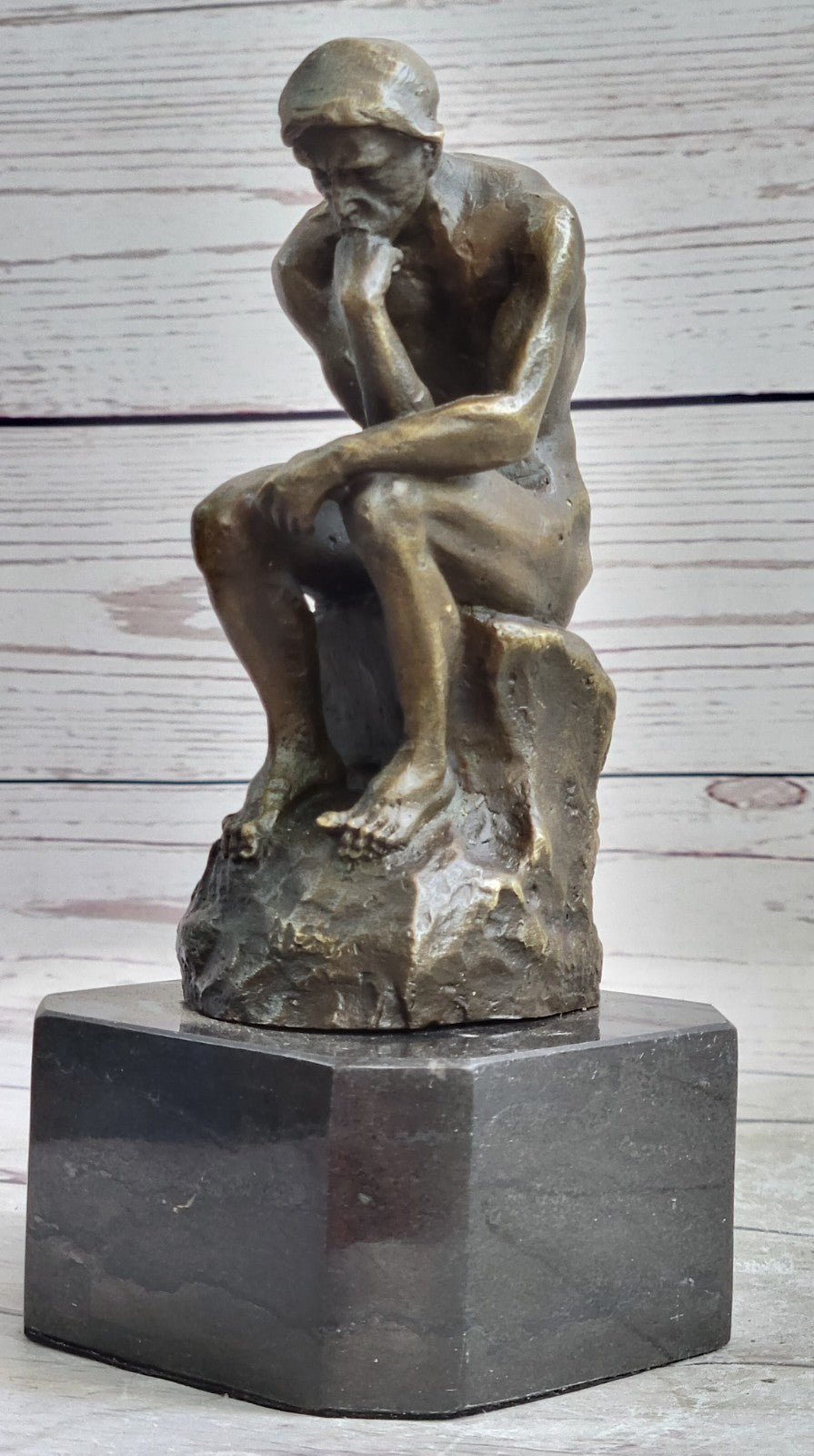 Collectible Figurine Bronze Decor Massive Extra Large Rodin Thinker Famous Work