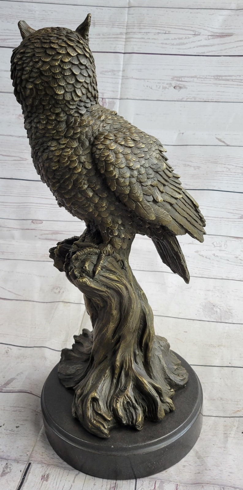 Perched Owl Hot Cast Bronze Signed Original Bronze Art Sculpture Statue Outdoor