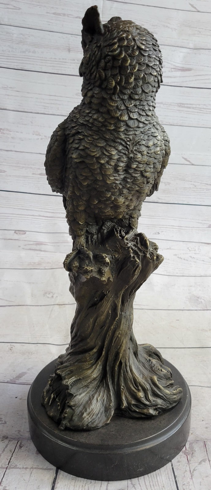 Perched Owl Hot Cast Bronze Signed Original Bronze Art Sculpture Statue Outdoor