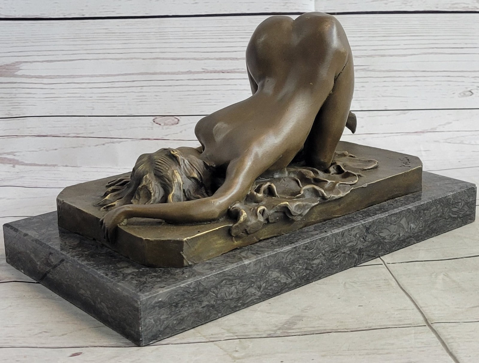 Bronze Semi Nude Erotic Sculpture Statue Art Figurine Woman Figure Fantasy Art