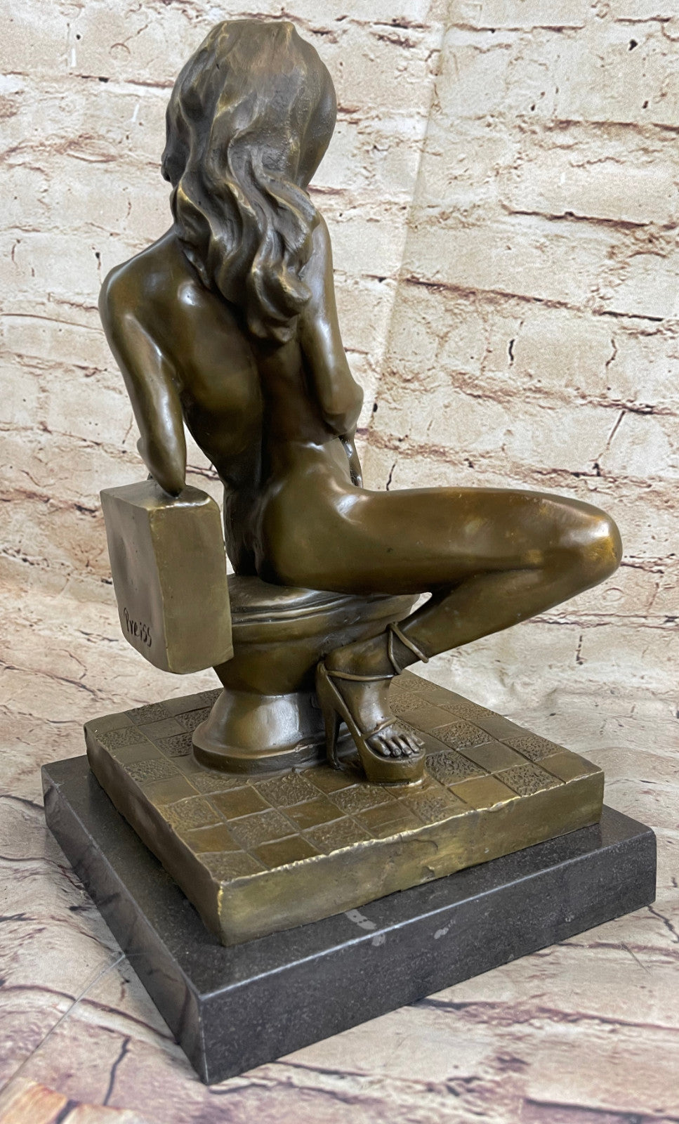 Highly Erotic Sexual Sex Bronze Sculpture Marble Base Figurine Statue Figurine