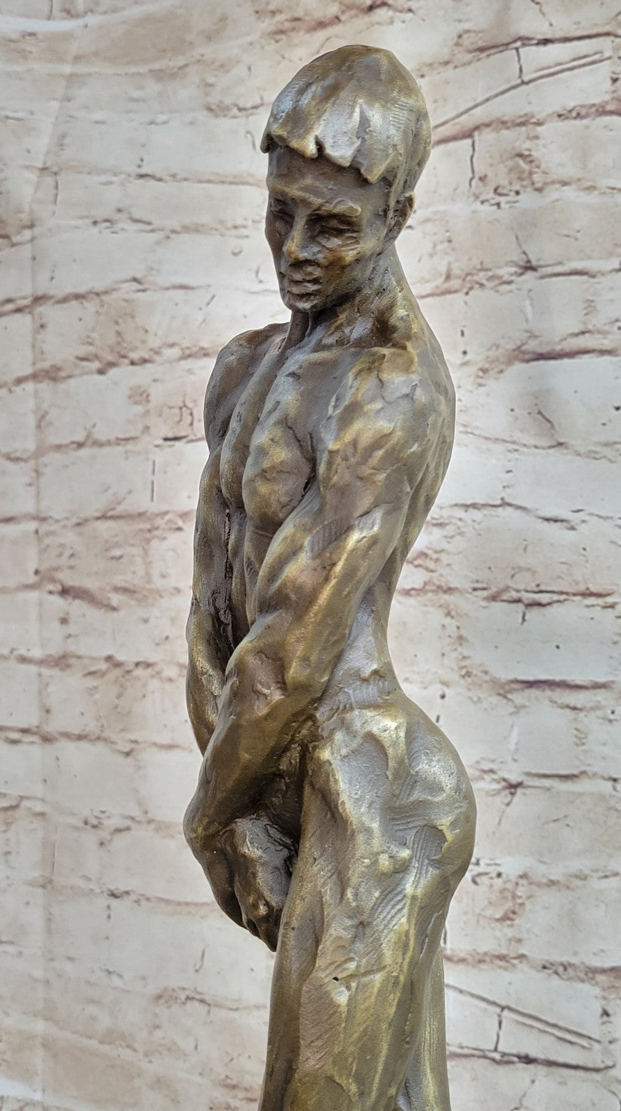 Bronze Sculpture A Cast , Adam, By Auguste Rodin Figurine Statue Nude Decor