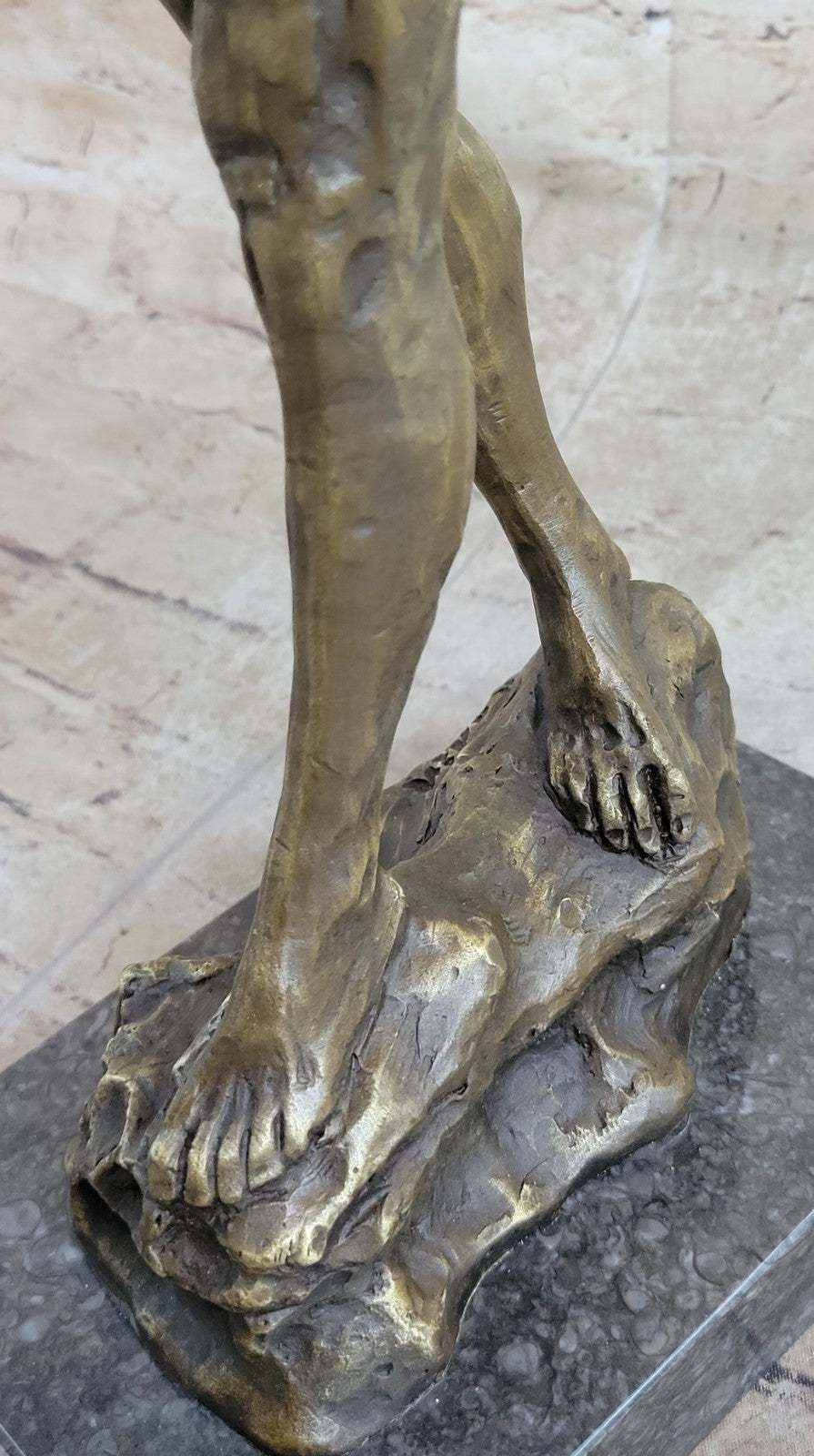 Bronze Sculpture A Cast , Adam, By Auguste Rodin Figurine Statue Nude Decor