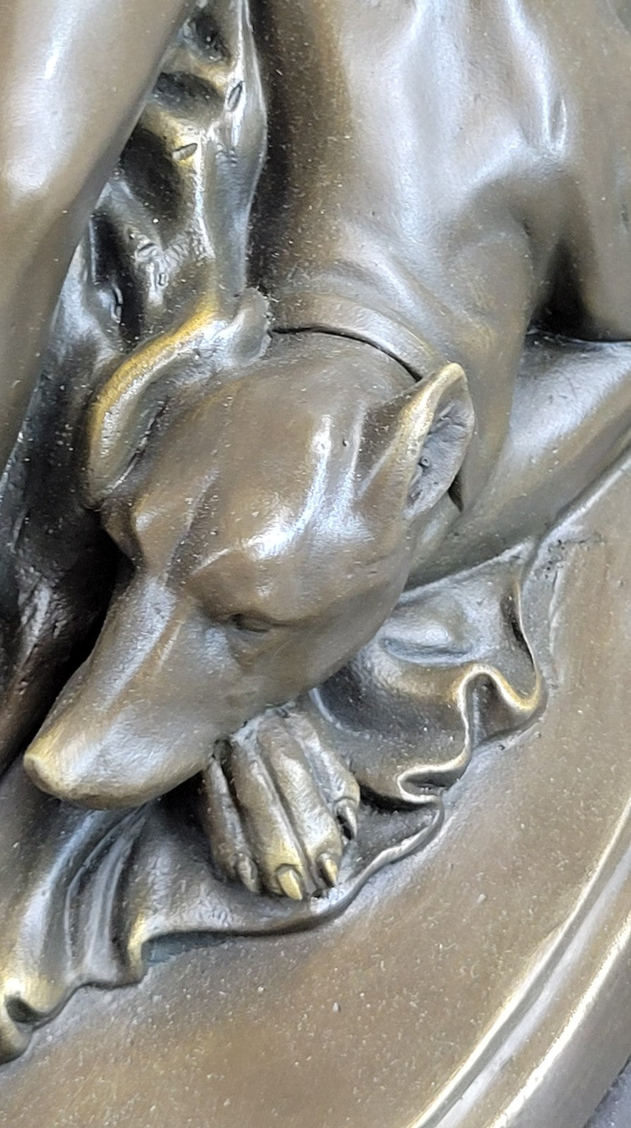 Fabulous Bronze Statue Sculpture Nude Woman Lady Dog Figurine Art Deco Interior