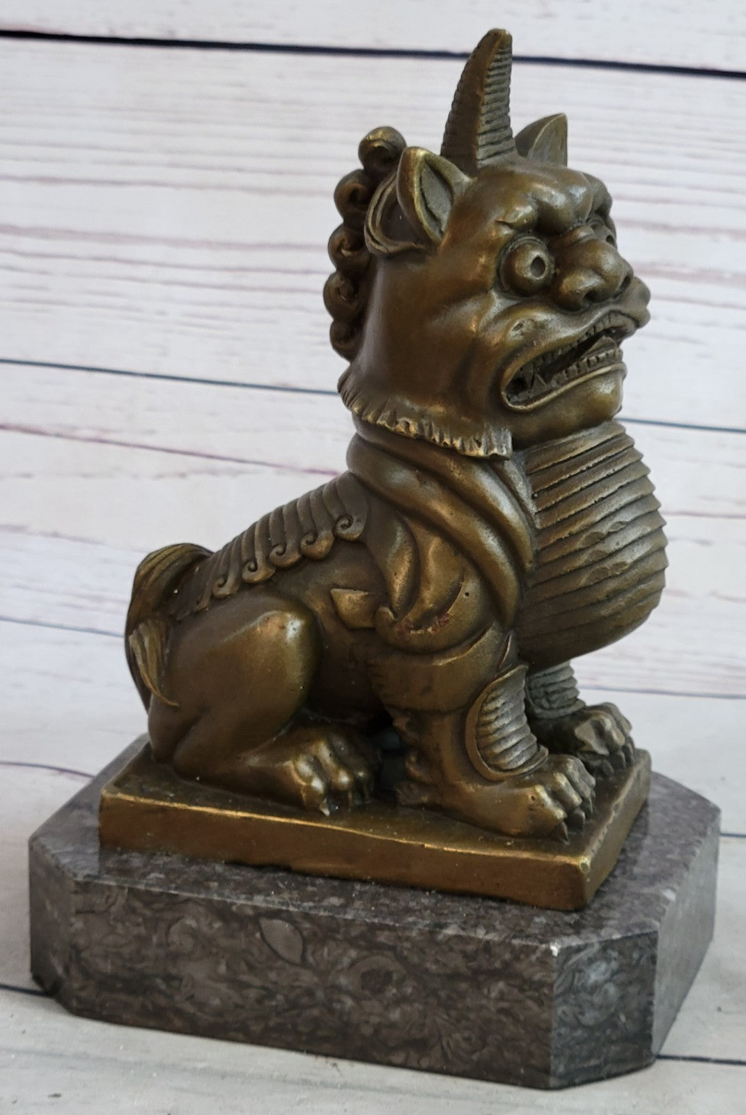 Pure Copper Bronze Feng Shui Evil Foo Dogs Lion Zhi Zun Brave troops Beast Sale