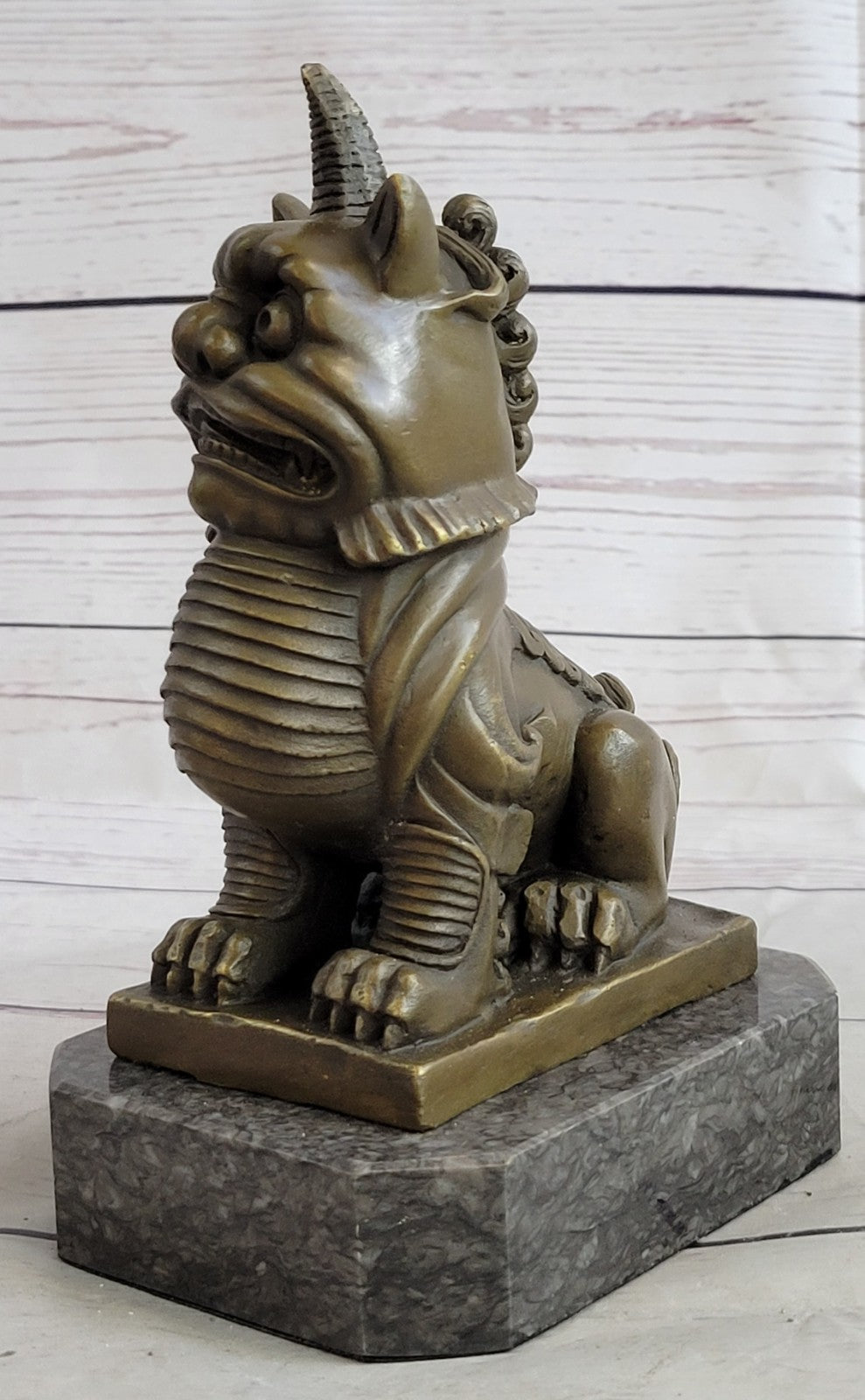 Pure Copper Bronze Feng Shui Evil Foo Dogs Lion Zhi Zun Brave troops Beast Sale