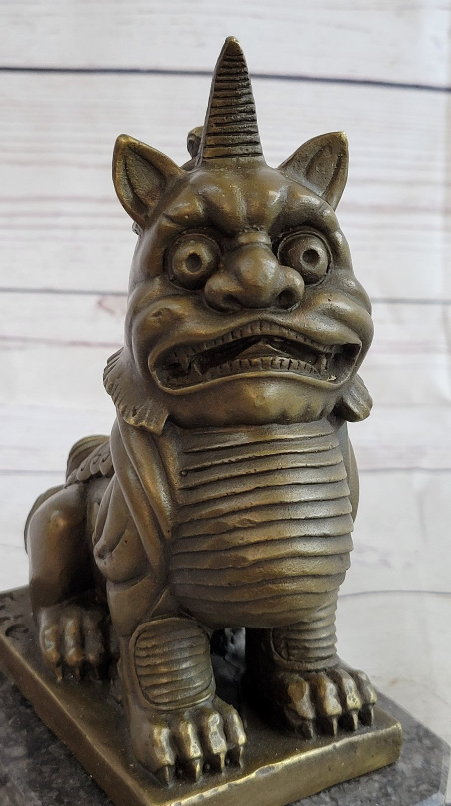 Pure Copper Bronze Feng Shui Evil Foo Dogs Lion Zhi Zun Brave troops Beast Sale