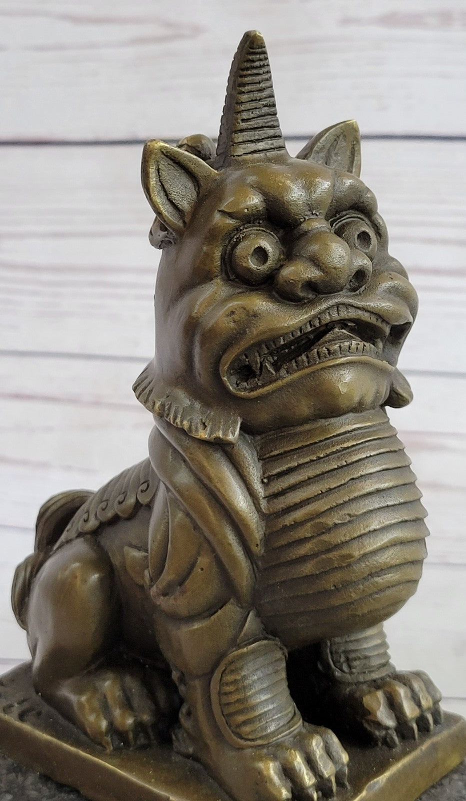 Pure Copper Bronze Feng Shui Evil Foo Dogs Lion Zhi Zun Brave troops Beast Sale
