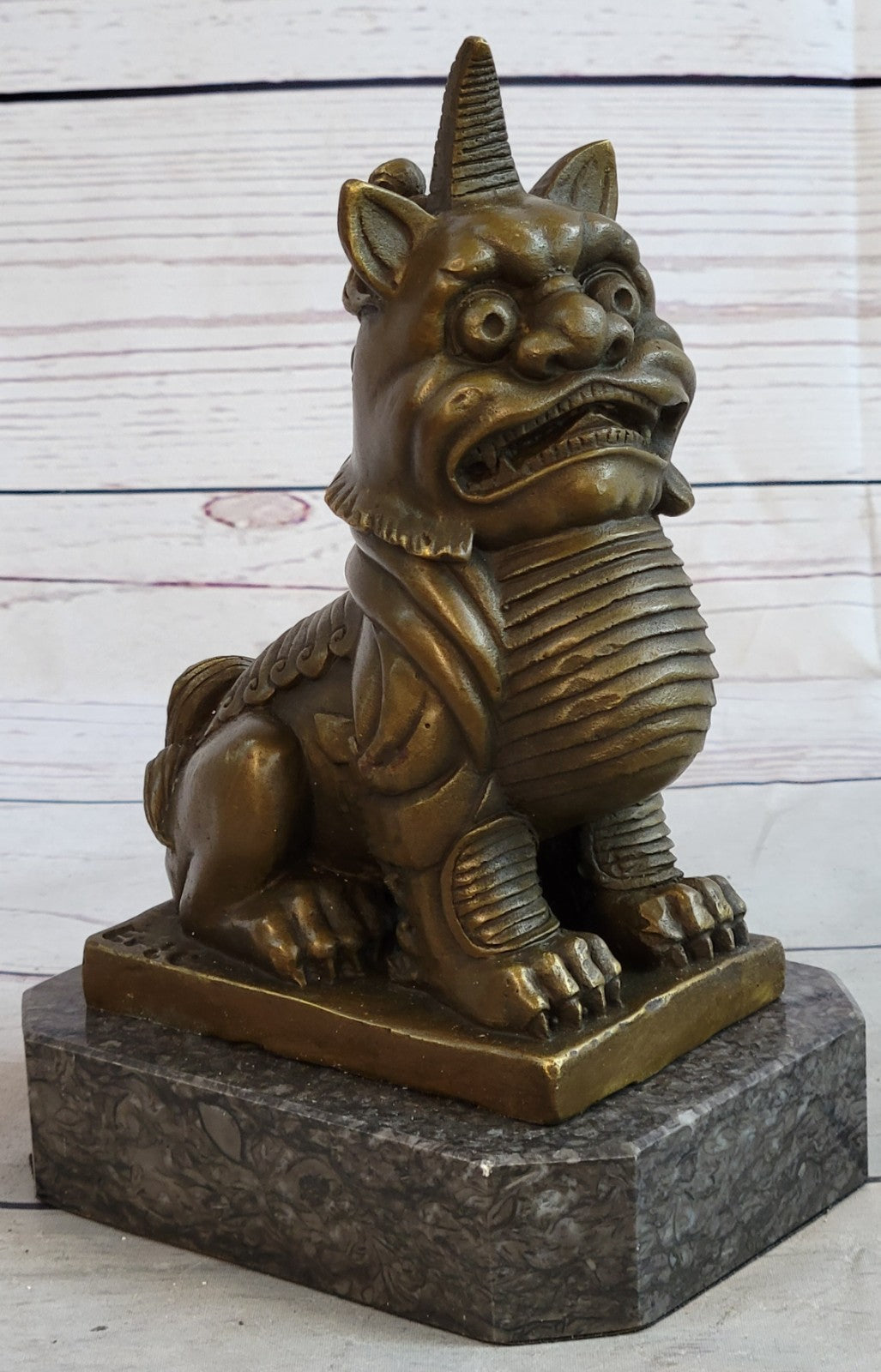 Pure Copper Bronze Feng Shui Evil Foo Dogs Lion Zhi Zun Brave troops Beast Sale