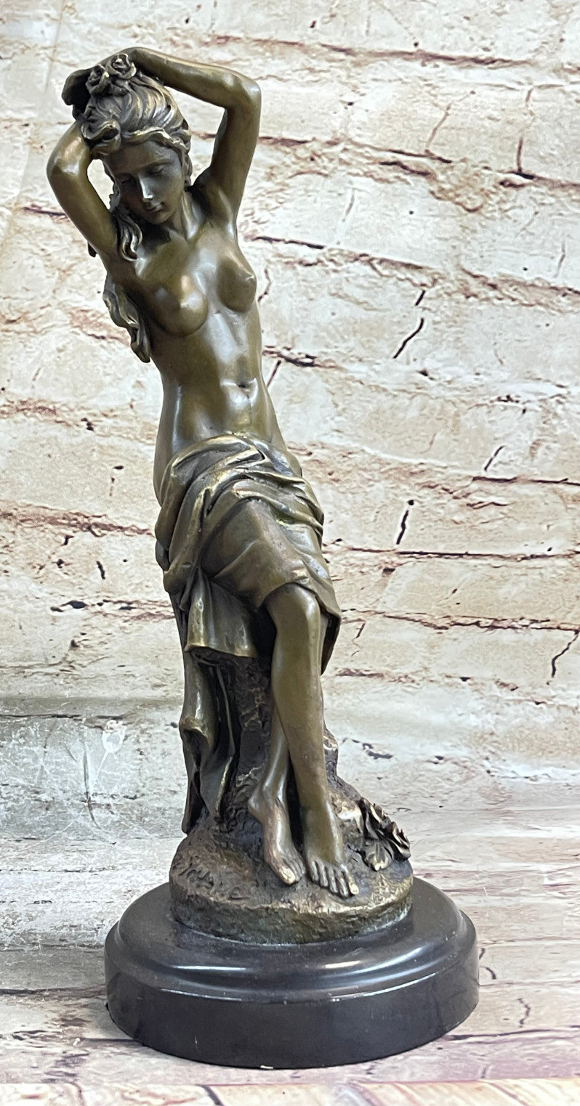 100% Solid Genuine Bronze Sculpture of Nude Woman Museum Quality Artwork Sale