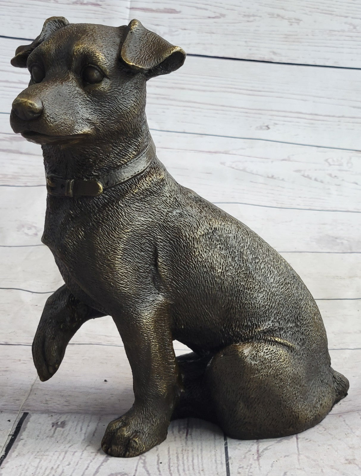 Adorable Labrador puppy Bronze Art Deco Sculpture Figurine Dog Statue Decor