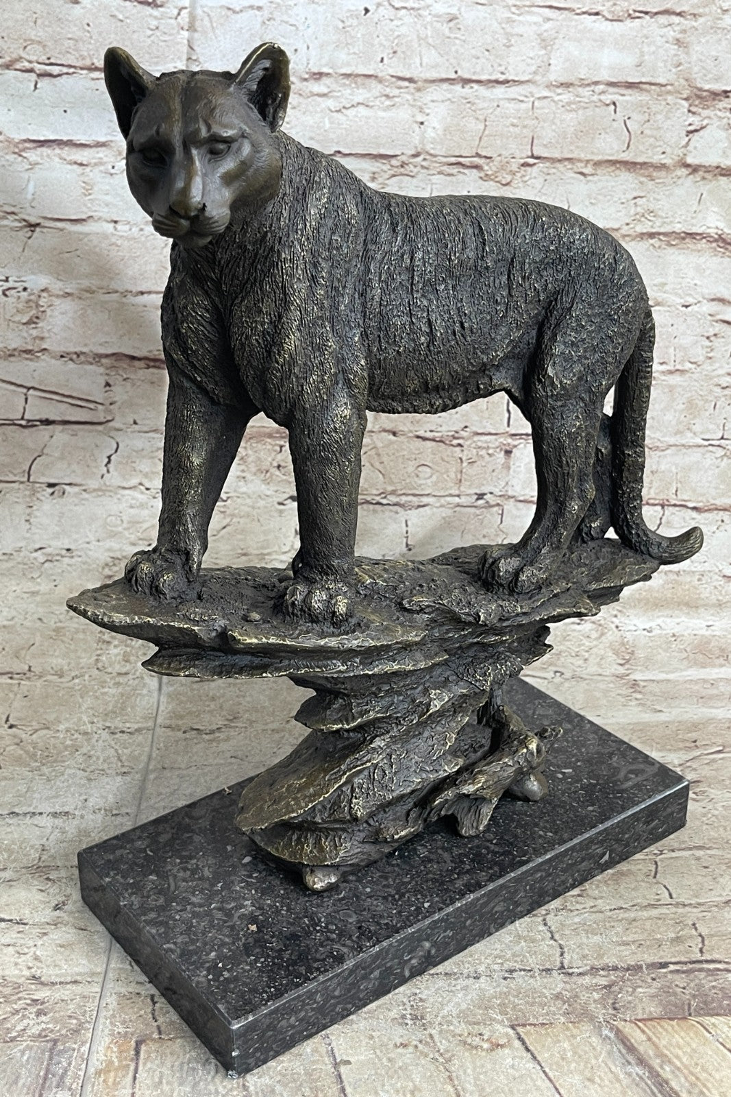 Jaguar Panther Leopard Cougar Big Cat Collector Artwork Bronze Statue Bugatti