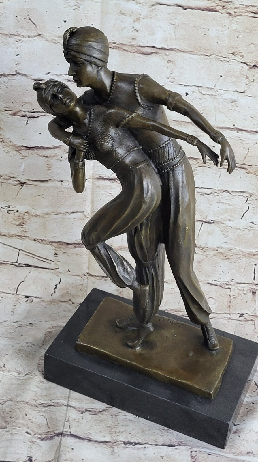 Signed: D.H.Chiparus Bronze Art Deco Dancer Statue `Arabian Night  the Dance`