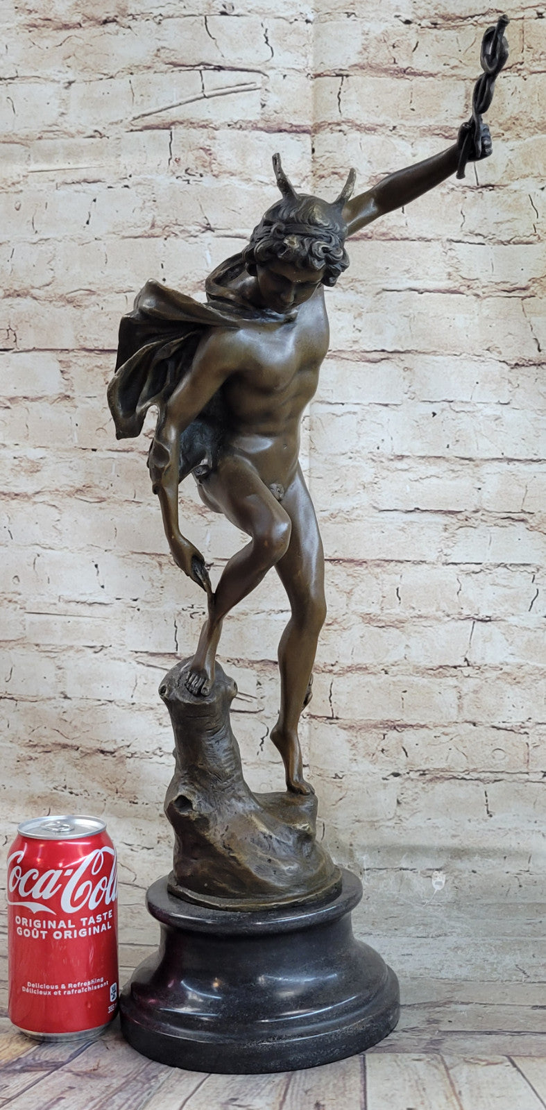 Statue Sculpture Mercury Art Deco Style Art Nouveau Style Bronze Signed Figurine