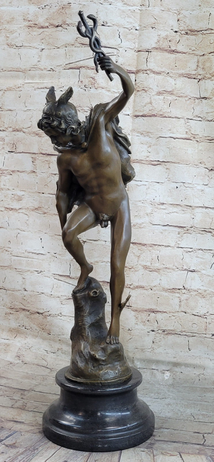 Statue Sculpture Mercury Art Deco Style Art Nouveau Style Bronze Signed Figurine