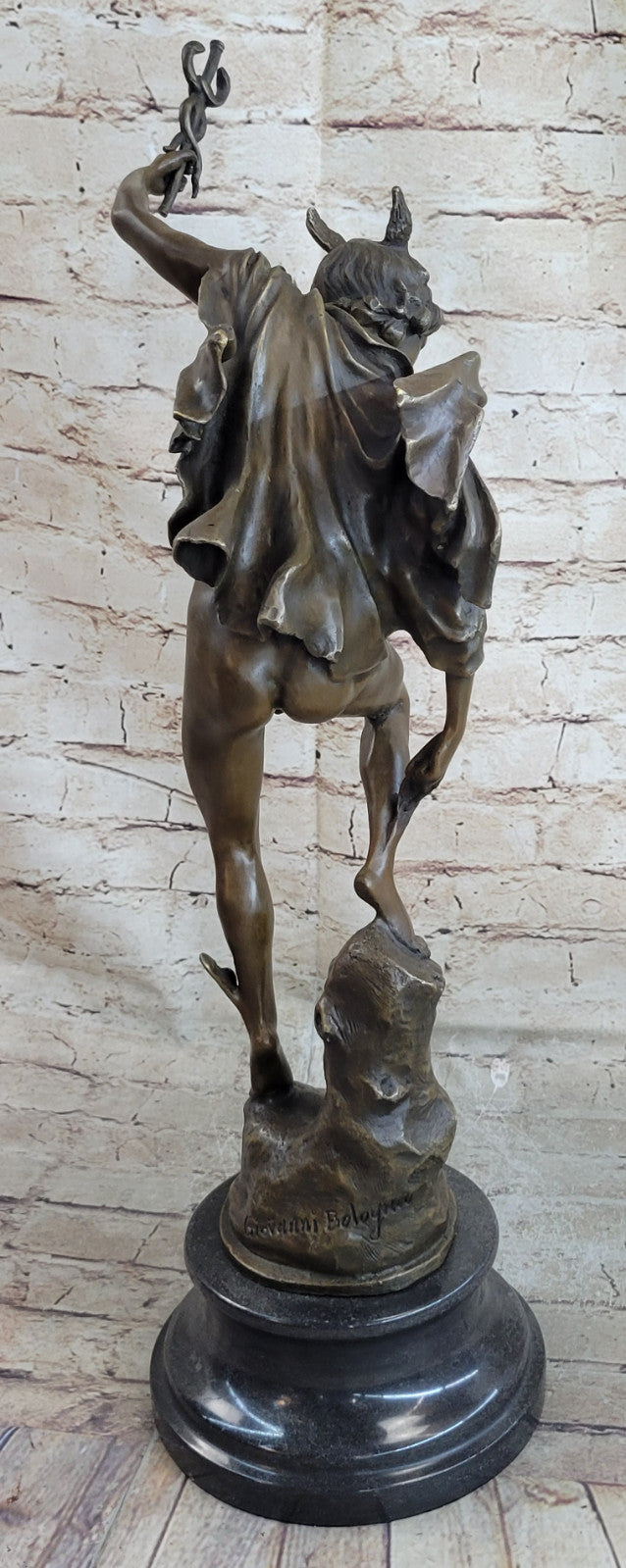 Statue Sculpture Mercury Art Deco Style Art Nouveau Style Bronze Signed Figurine