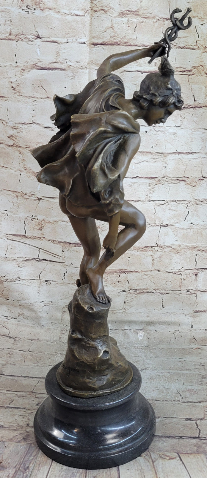Statue Sculpture Mercury Art Deco Style Art Nouveau Style Bronze Signed Figurine