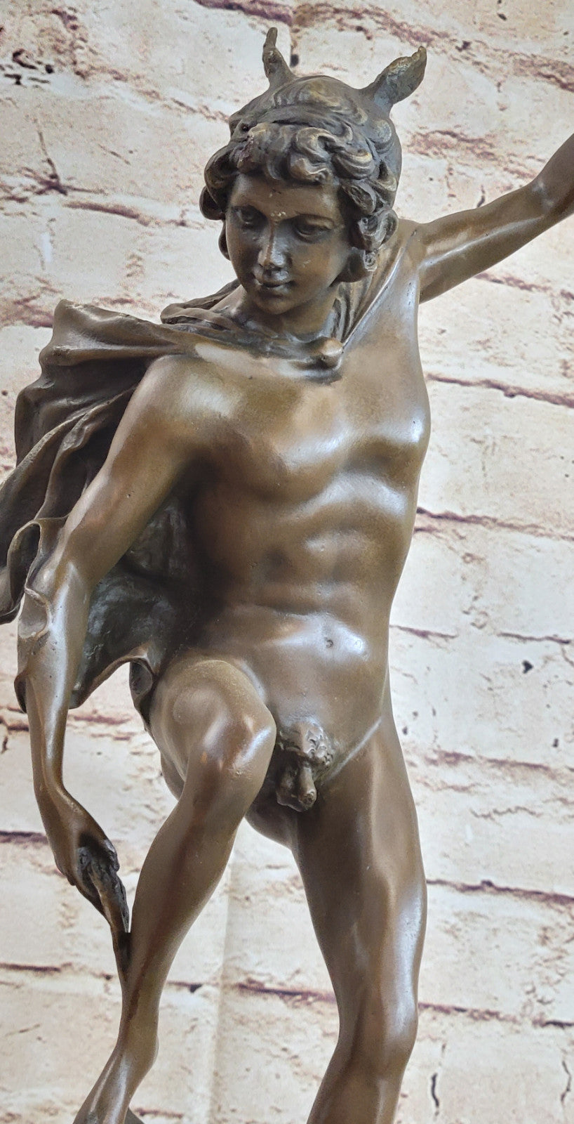 Statue Sculpture Mercury Art Deco Style Art Nouveau Style Bronze Signed Figurine