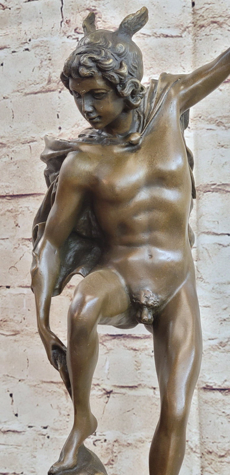 Statue Sculpture Mercury Art Deco Style Art Nouveau Style Bronze Signed Figurine