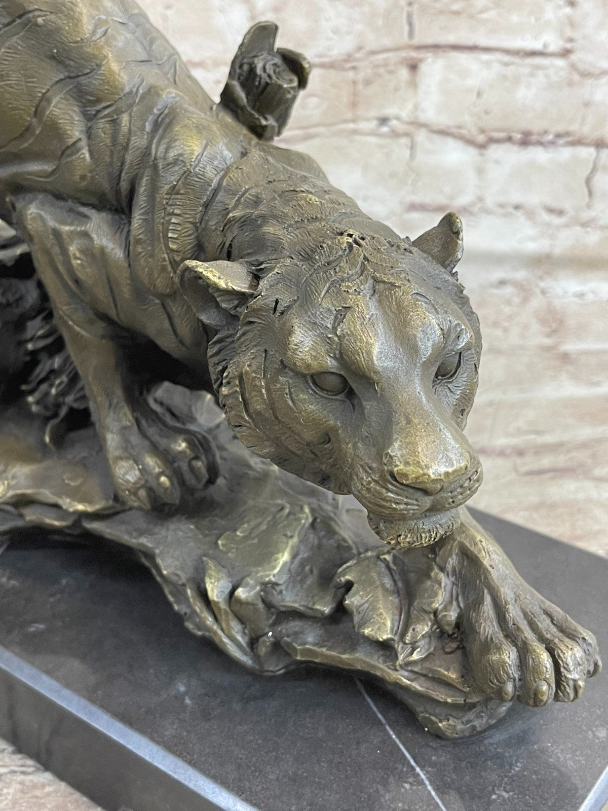 18" classical bronze modern art sculpture beast animal a tiger statue Decorative