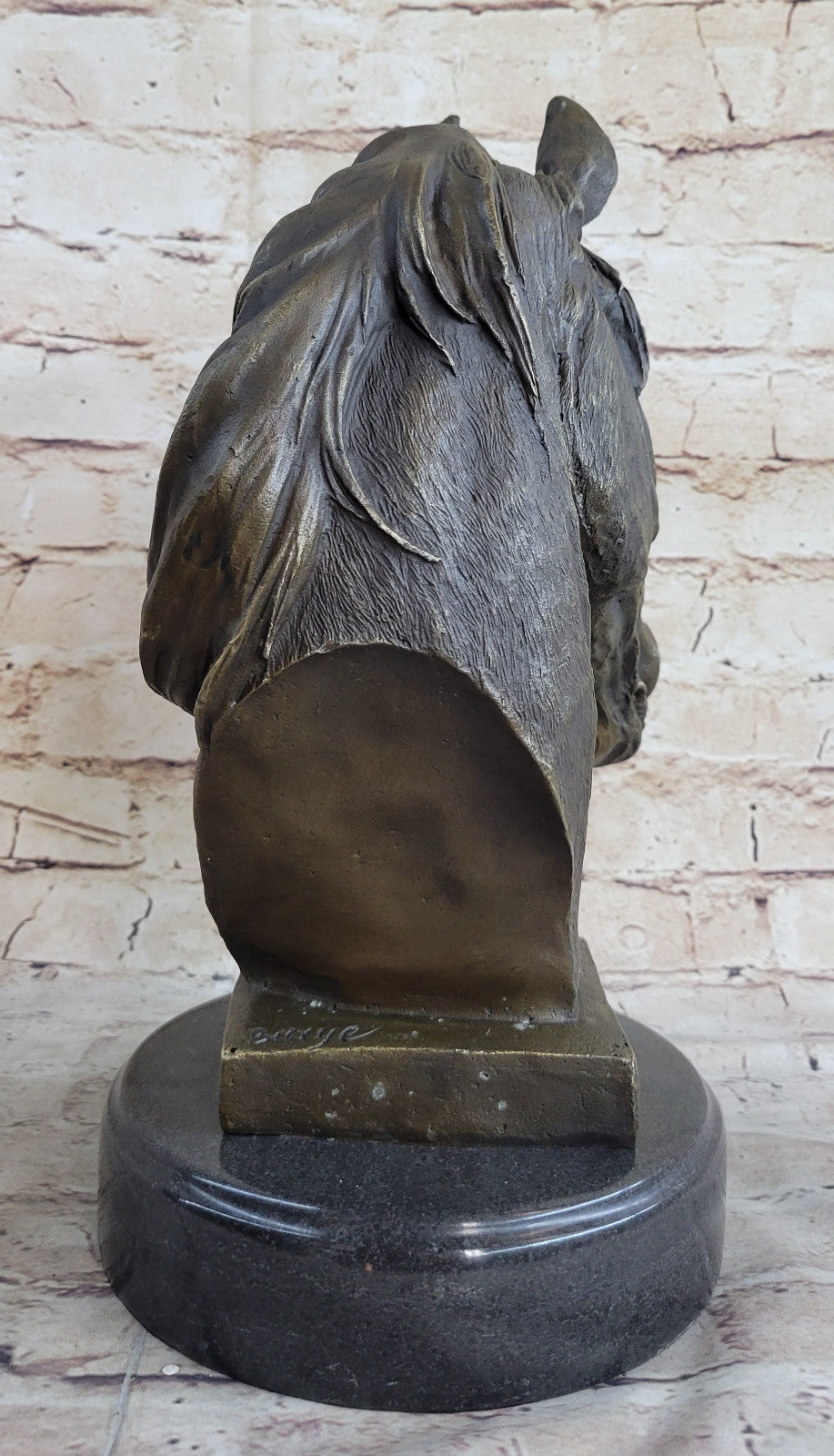 Handcrafted bronze sculpture SALE Head Horse Bust Unique Barye Signed Figurine
