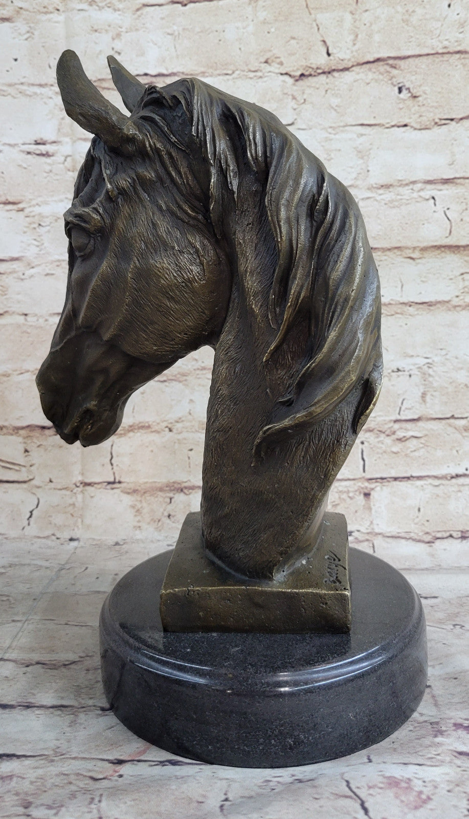 Handcrafted bronze sculpture SALE Head Horse Bust Unique Barye Signed Figurine