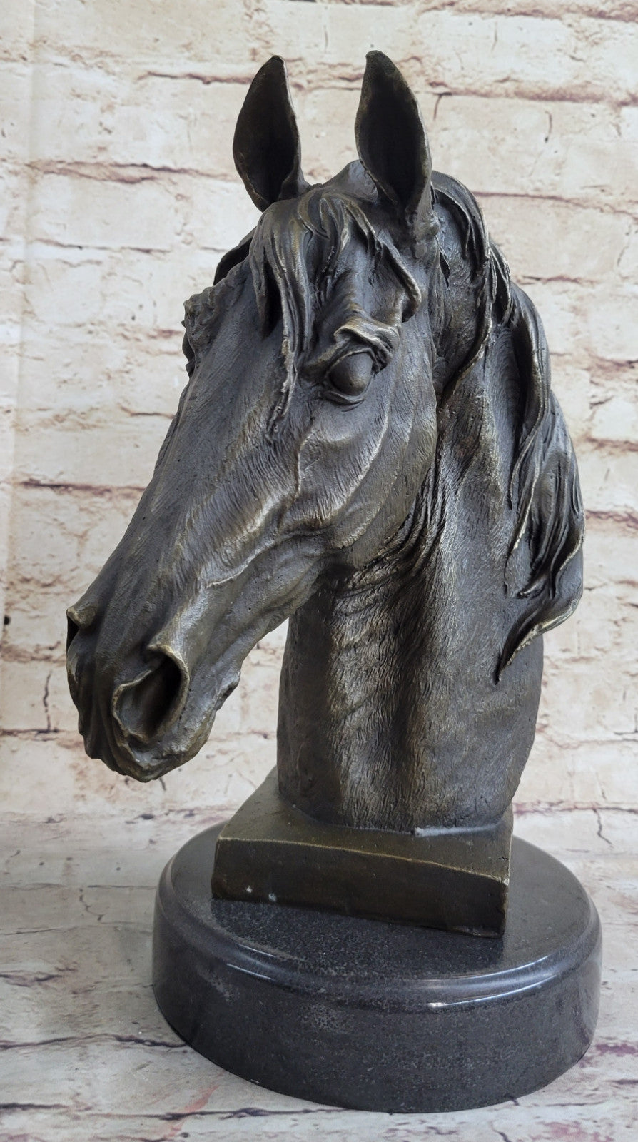 Handcrafted bronze sculpture SALE Head Horse Bust Unique Barye Signed Figurine