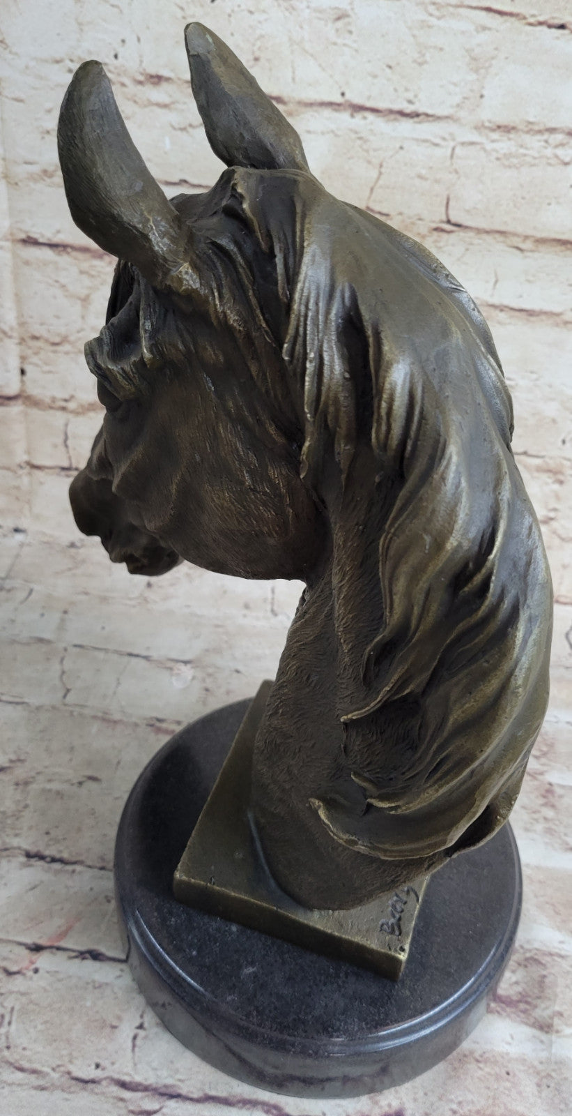 Handcrafted bronze sculpture SALE Head Horse Bust Unique Barye Signed Figurine