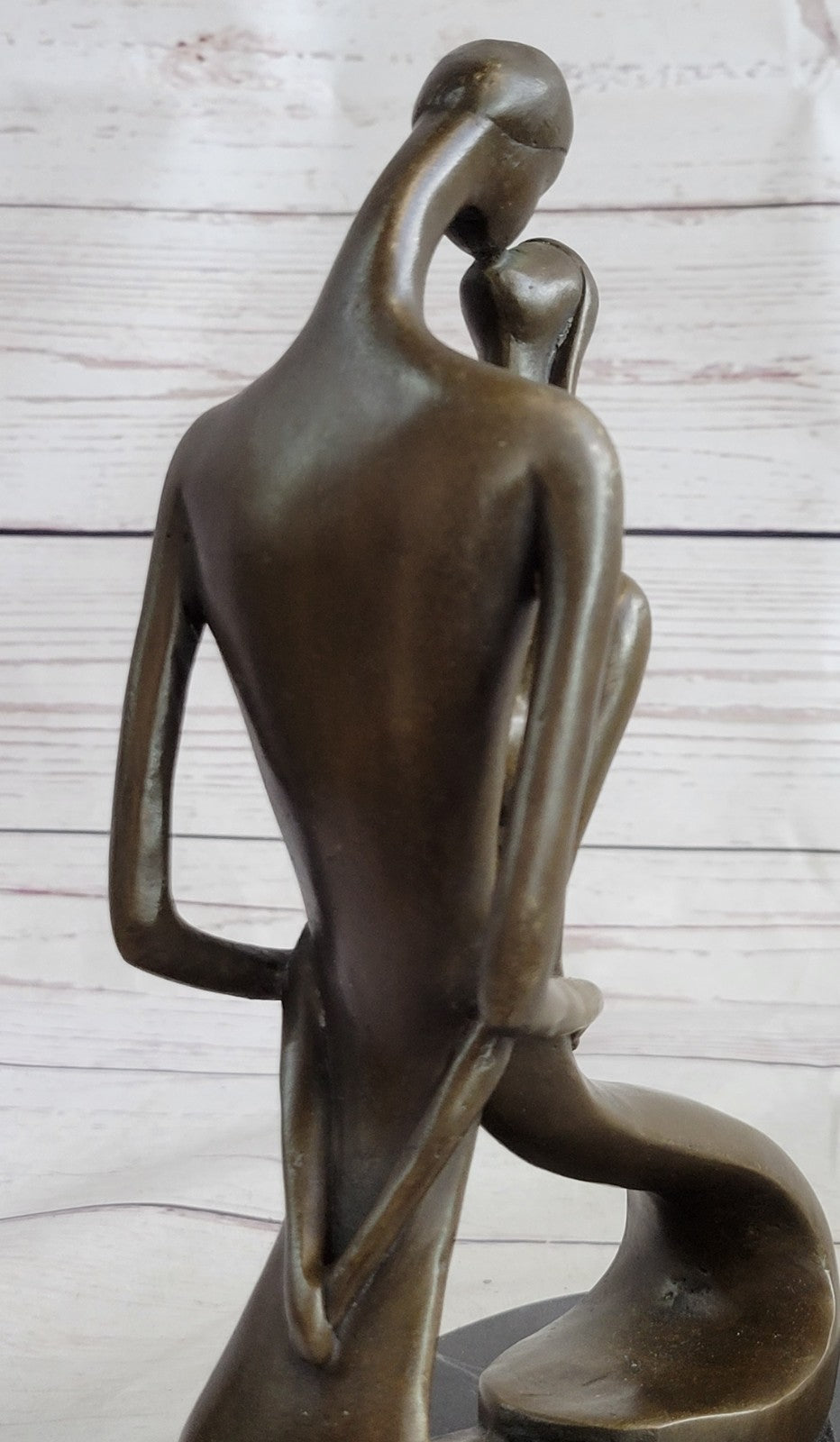 100% Real Bronze Sculpture Nude Lovers Couple Erotic Sexy Art Deco Abstract SALE