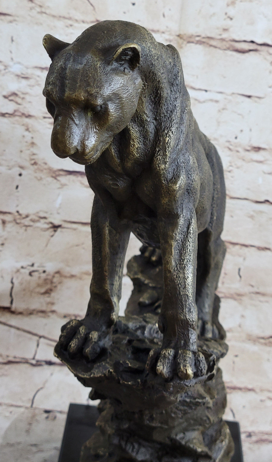 Jaguar Panther Leopard Cougar Big Cat Collector Artwork Bronze Marble Statue