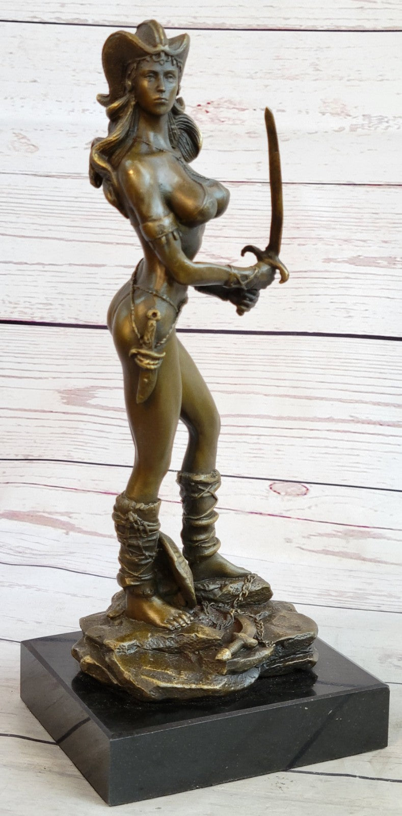 Handcrafted bronze sculpture SALE Female Amazonian Sexy Vitaleh Original Signed