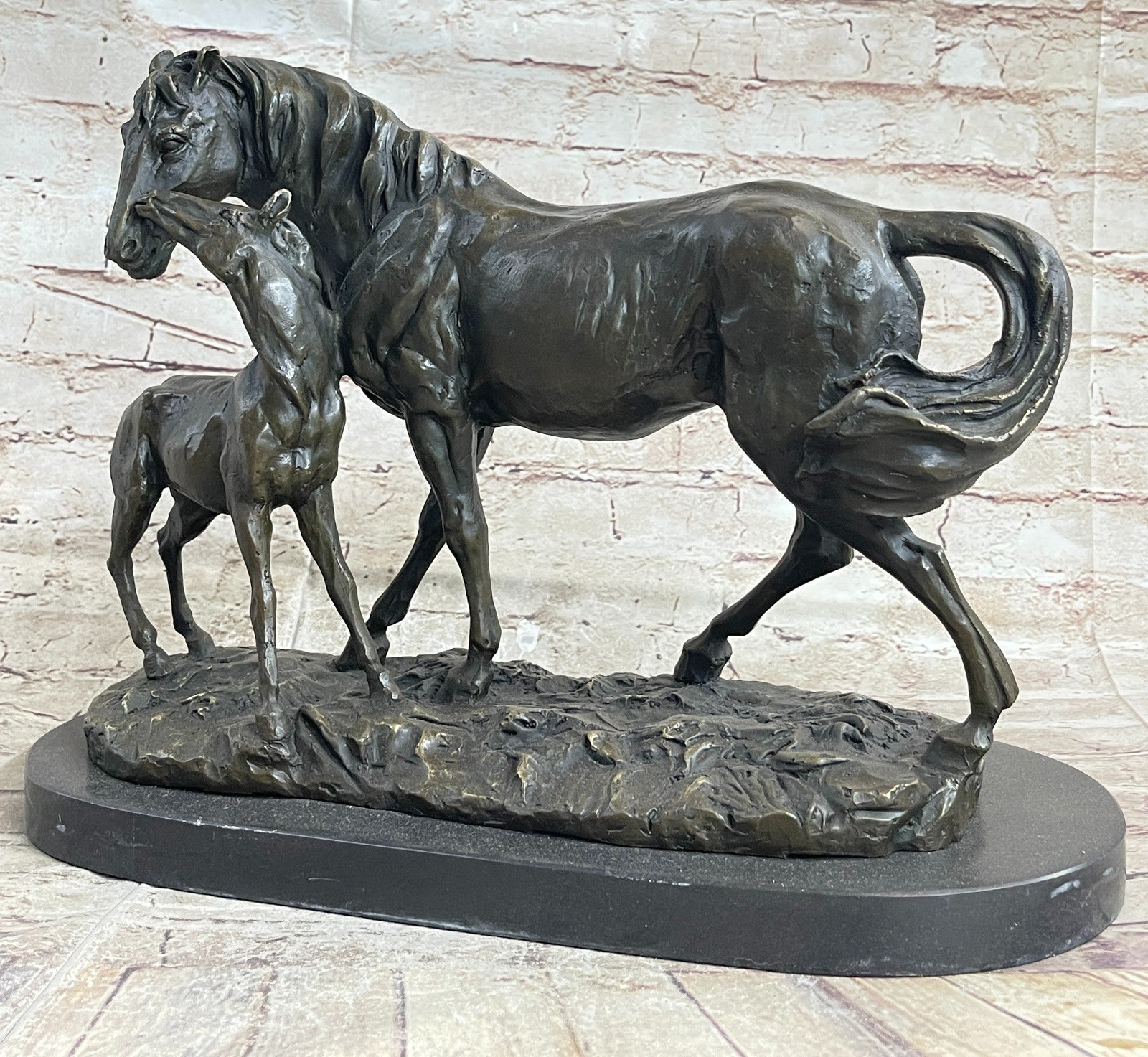 Bronze Marble Western Statue Horse Farm Sculpture LARGE Handcrafted Masterpiece