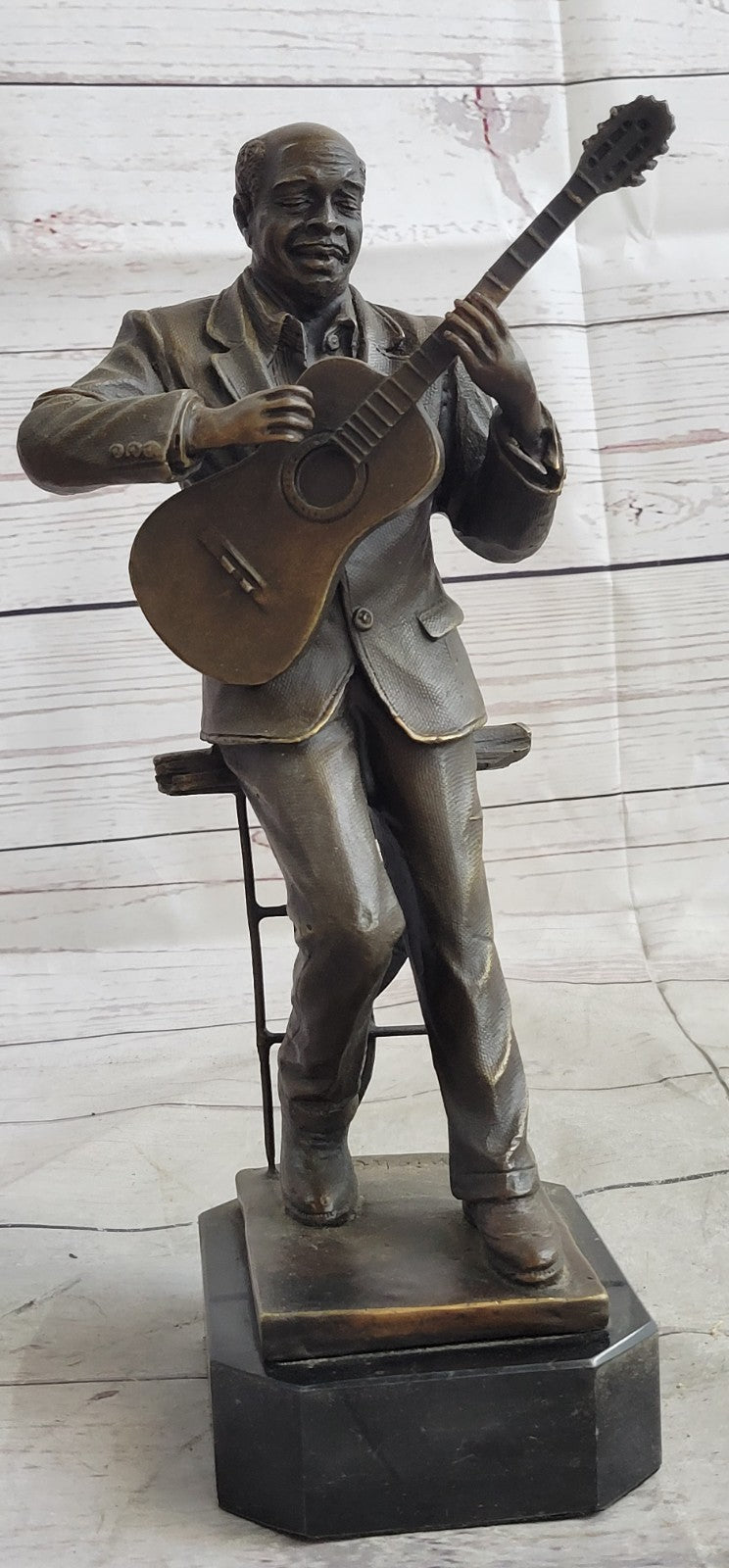 Bronze Musician Guitar Player Music Trophy Hot Cast Home Office Decoration Sale