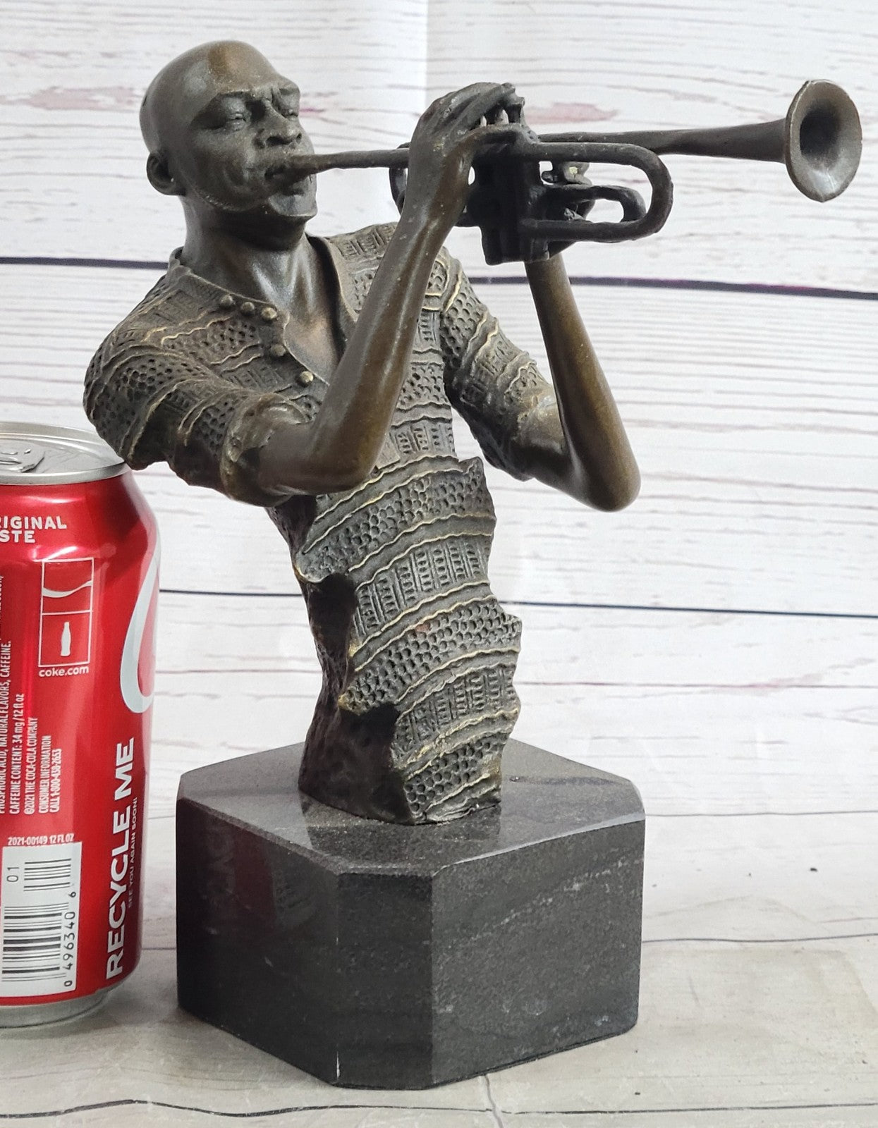 Melodic Masterpiece: Lost Wax Method Bronze Sculpture of a Black Trumpet Player