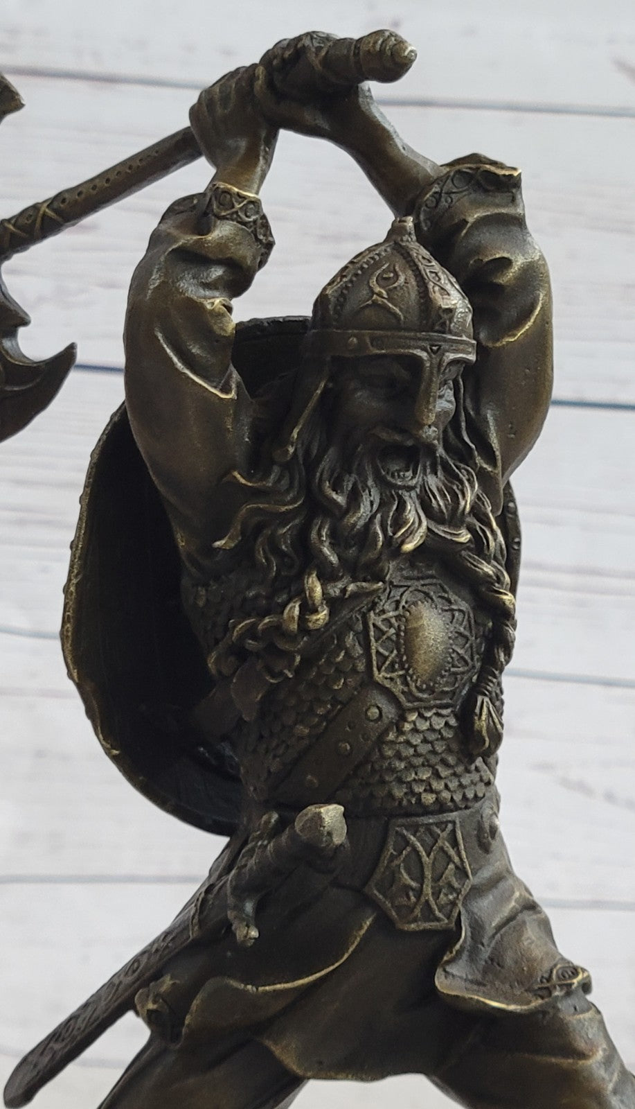 Bronze Sculpture European Warrior Museum Good Quality Marble Base Figurine Sale