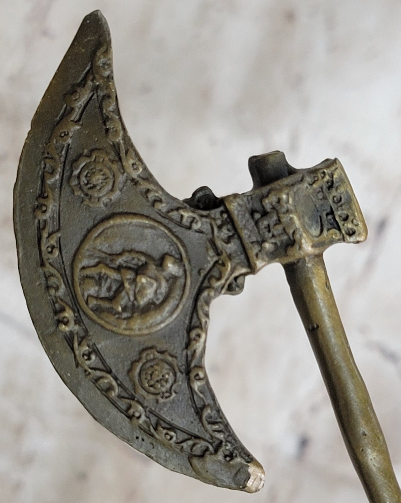 15" Tall Medieval Crusader Knight Templar Signed Hot Cast Bronze Statue Sculpture