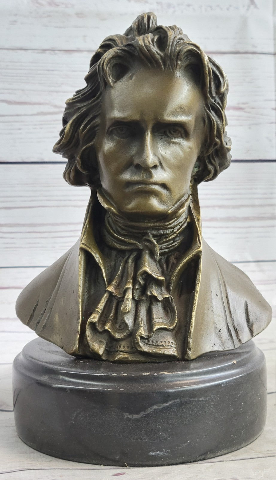 BEETHOVEN Genuine Bronze Cast Stone ATTILA`s Original Artwork Bust Sculpture