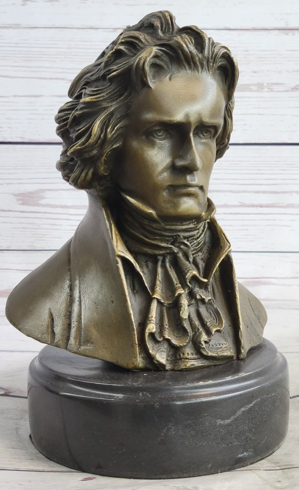 BEETHOVEN Genuine Bronze Cast Stone ATTILA`s Original Artwork Bust Sculpture