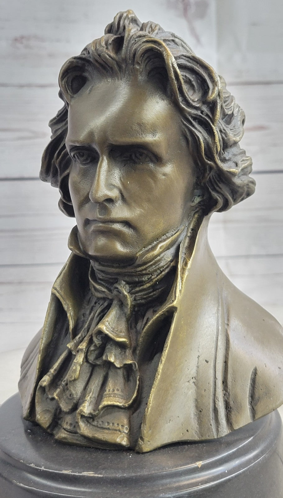 BEETHOVEN Genuine Bronze Cast Stone ATTILA`s Original Artwork Bust Sculpture