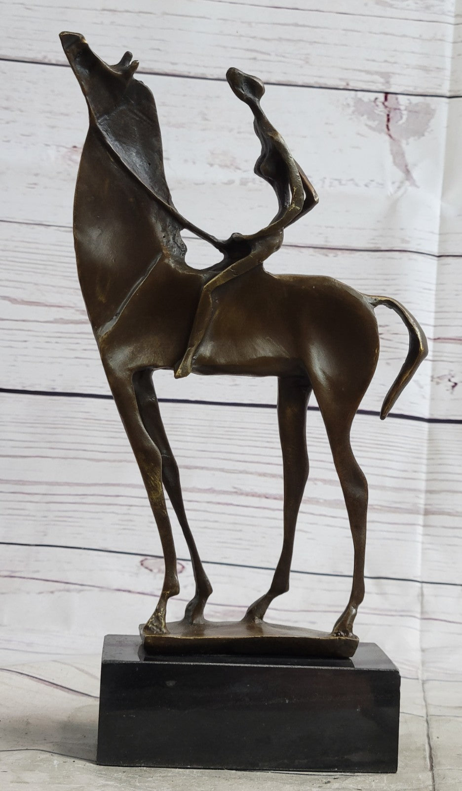 Abstract Animal Bronze Sculpture "Horse" Homage to Salvador Dali signed Figurine